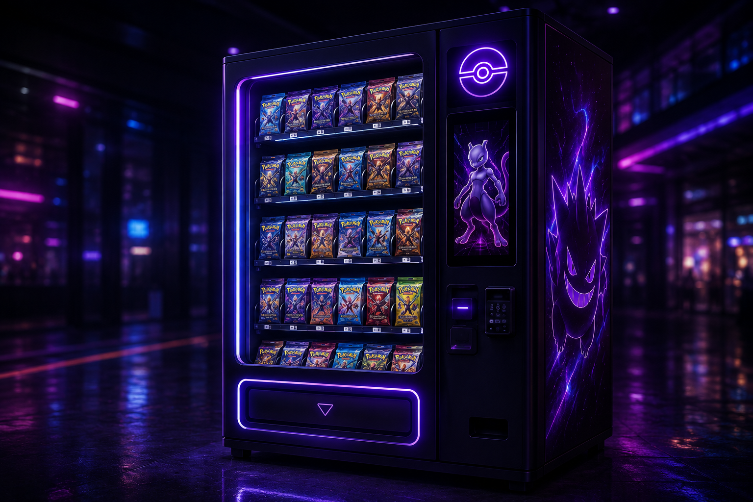 Máquina TCG Vault premium num centro comercial